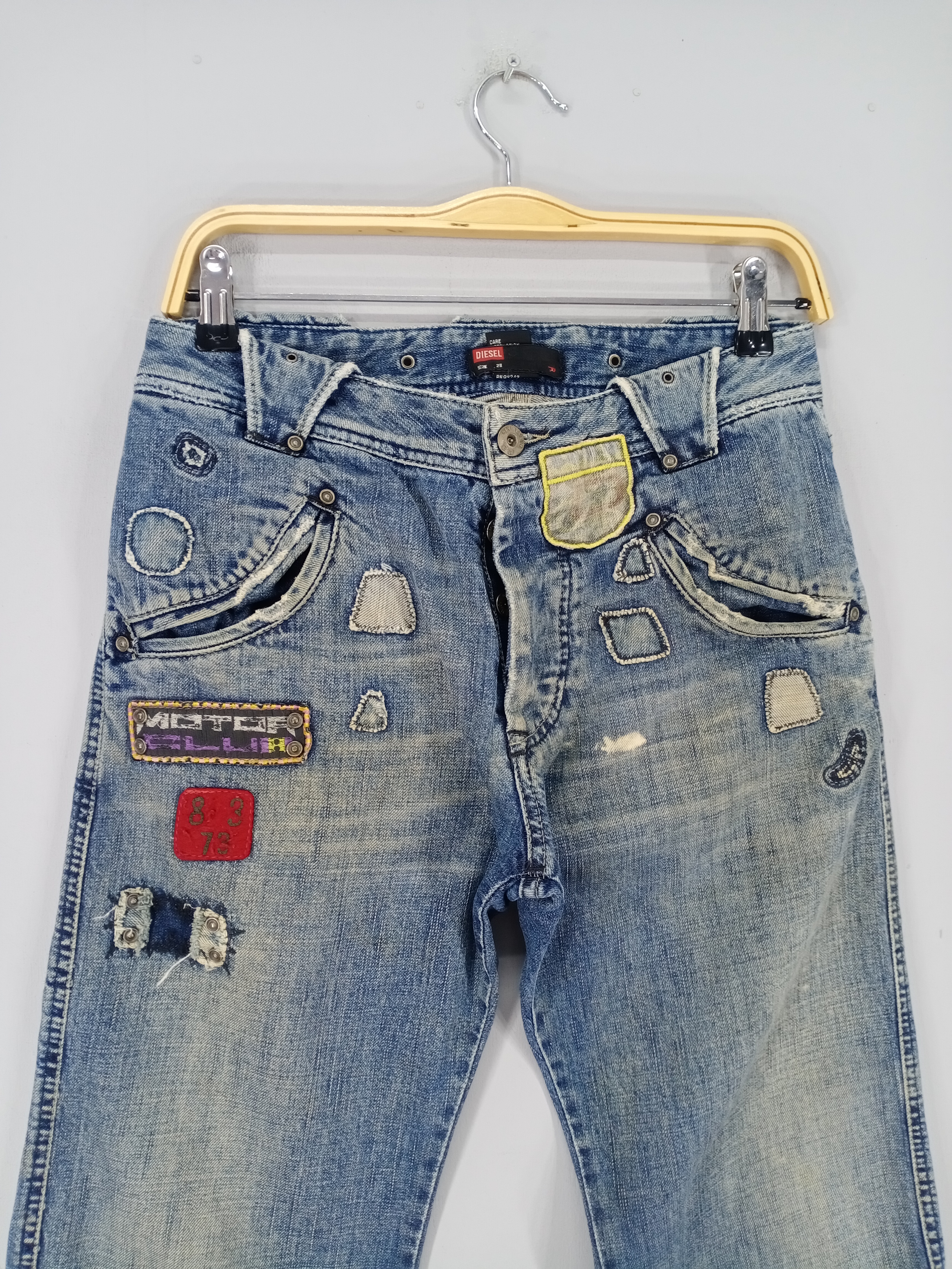 💥RARE💥Diesel Medium Wash Patches Distressed Jeans - 2