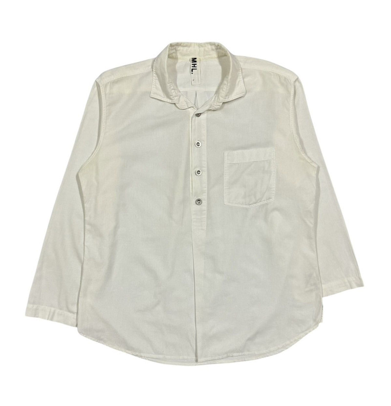 MHL Margaret Howell Pullover Steal Button Military Shirt - 1