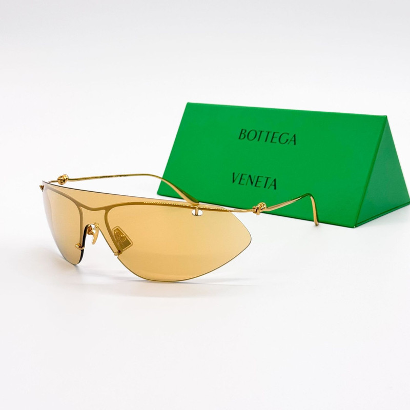 NWT Bottega Veneta BV1272S 003 Gold Shield Sunglasses - 1