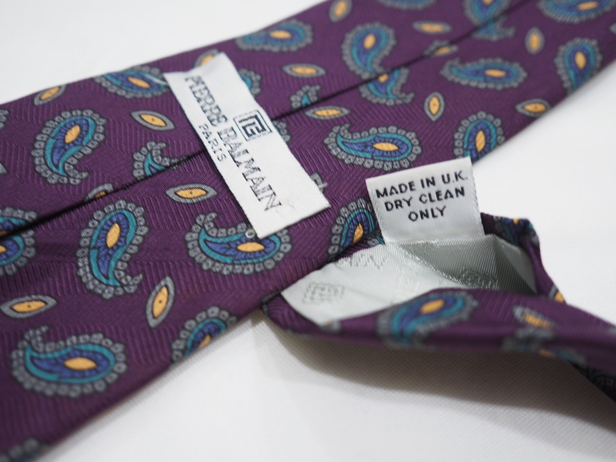 Vintage Pierre Paisley Silk Tie Made in UK - 4