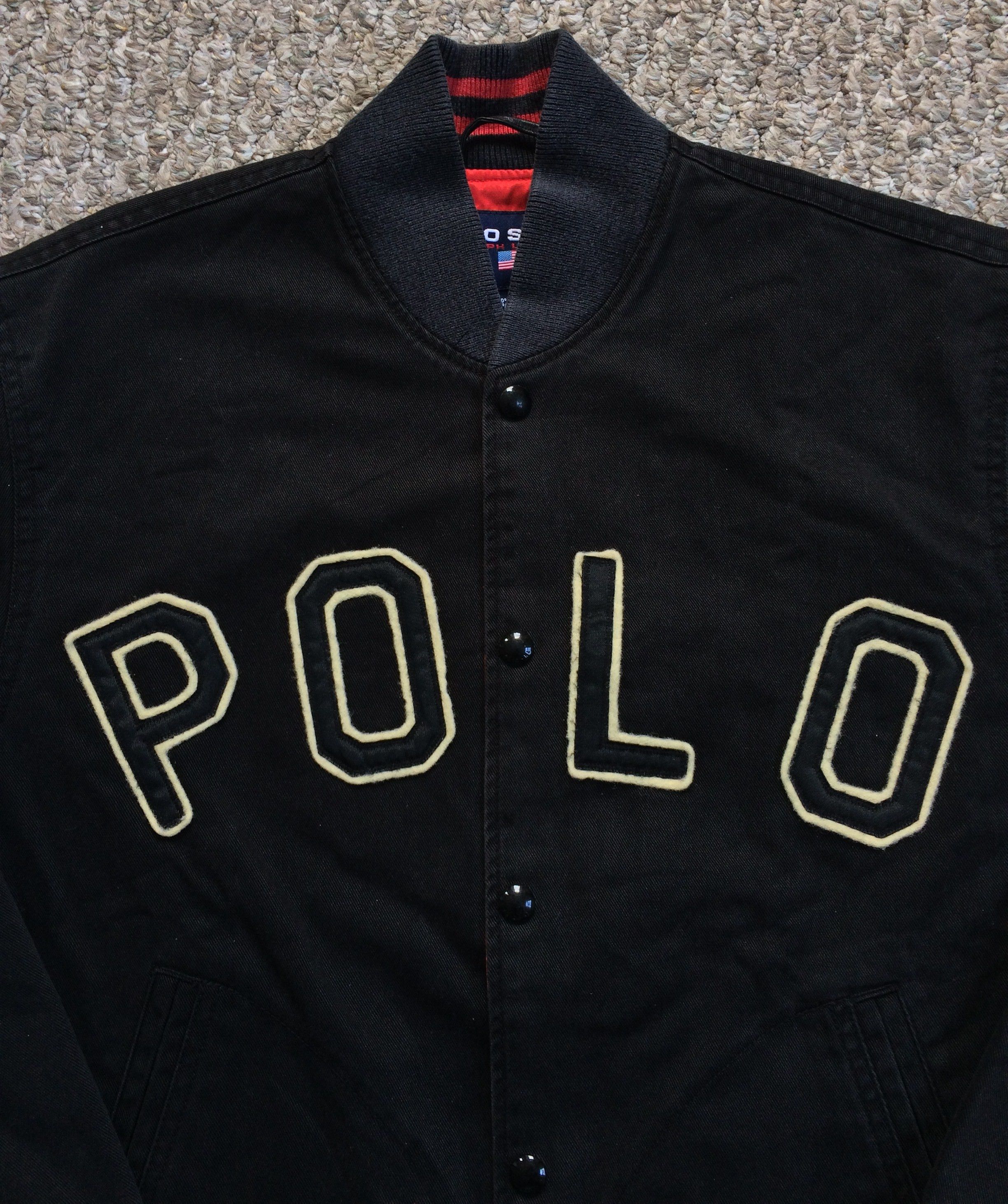 90s Polo Ralph Lauren Tiger Head Varsity Jacket - 7