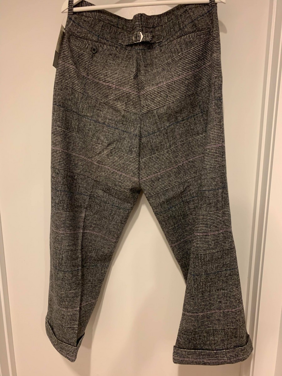 winter glencheck wool pants - 3