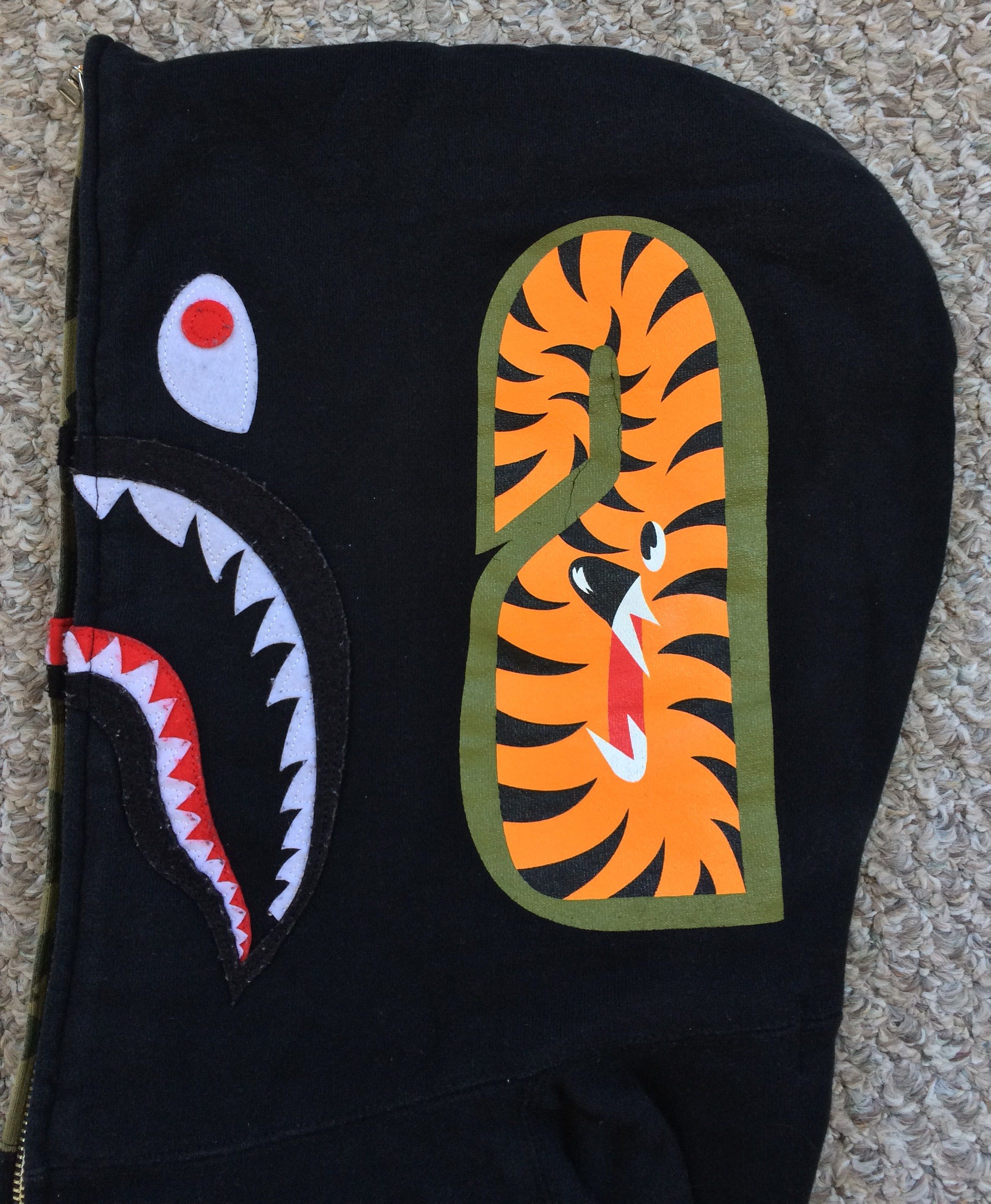 OG Bathing Ape Black Camo Shark Hoodie - 4