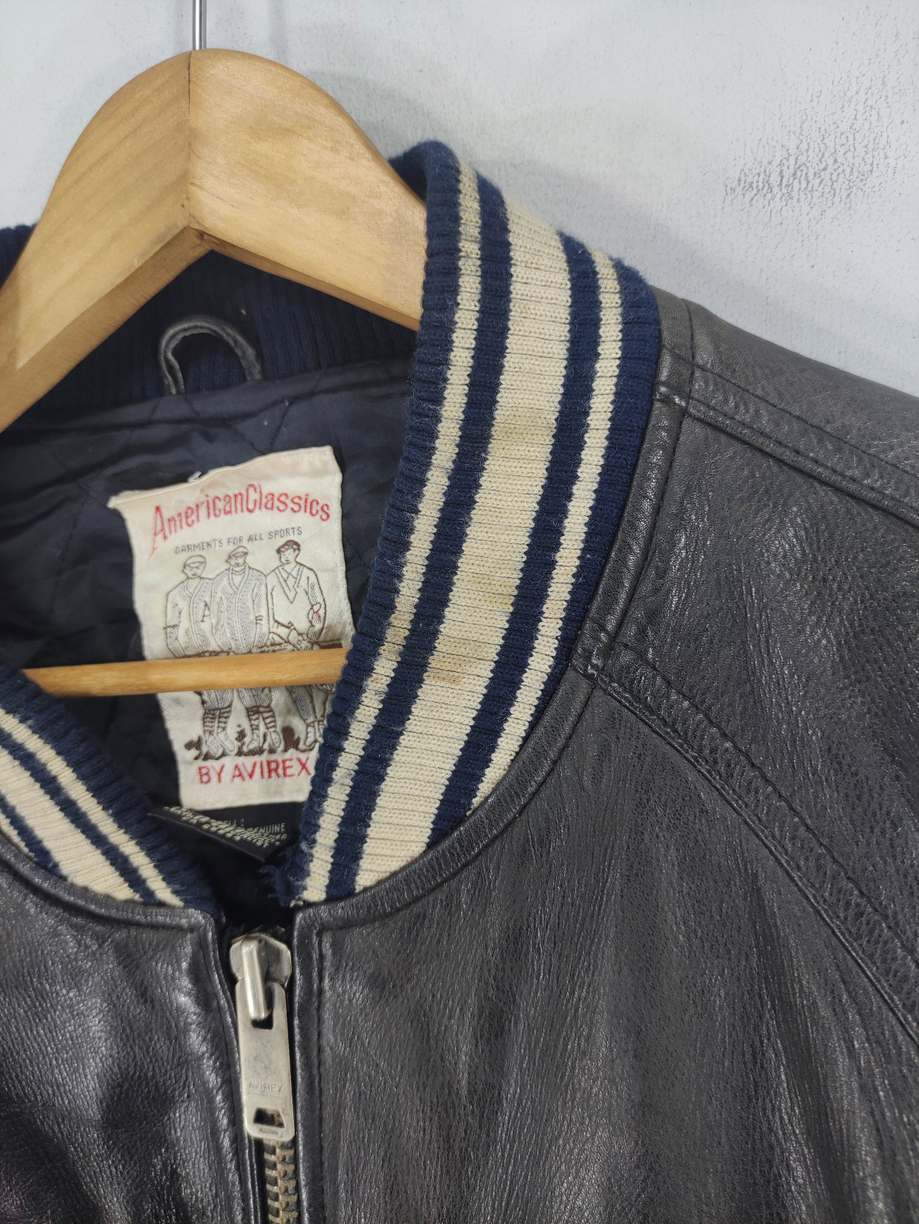 Vintage Avirex Varsity Leather Jacket Spell Out Zipper - 10