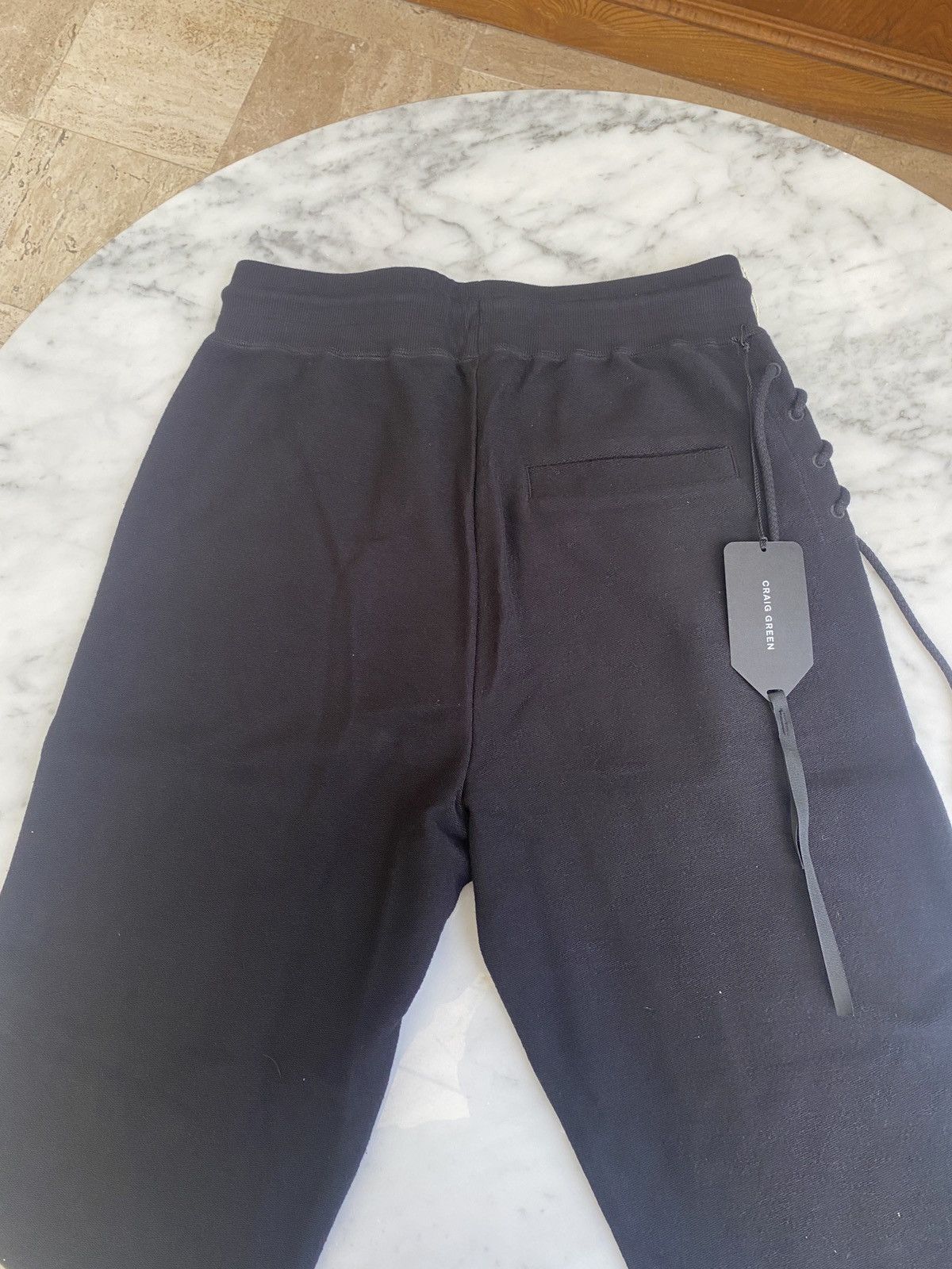 Craig Green Reverse Terry Laced Sweatpants Black - 10