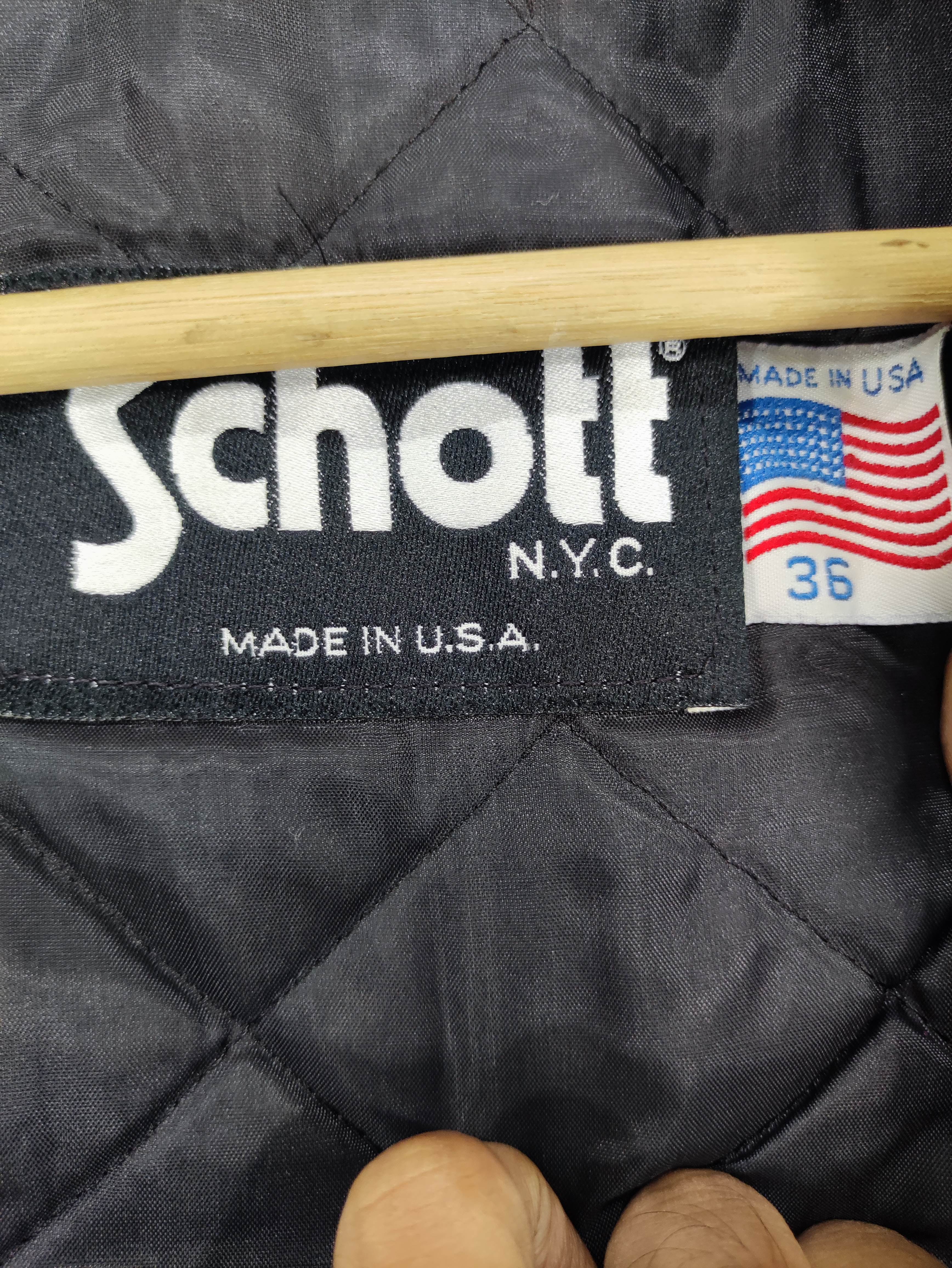 Vintage Schott Varsity Leather Sleeve Wool Jacket - 8