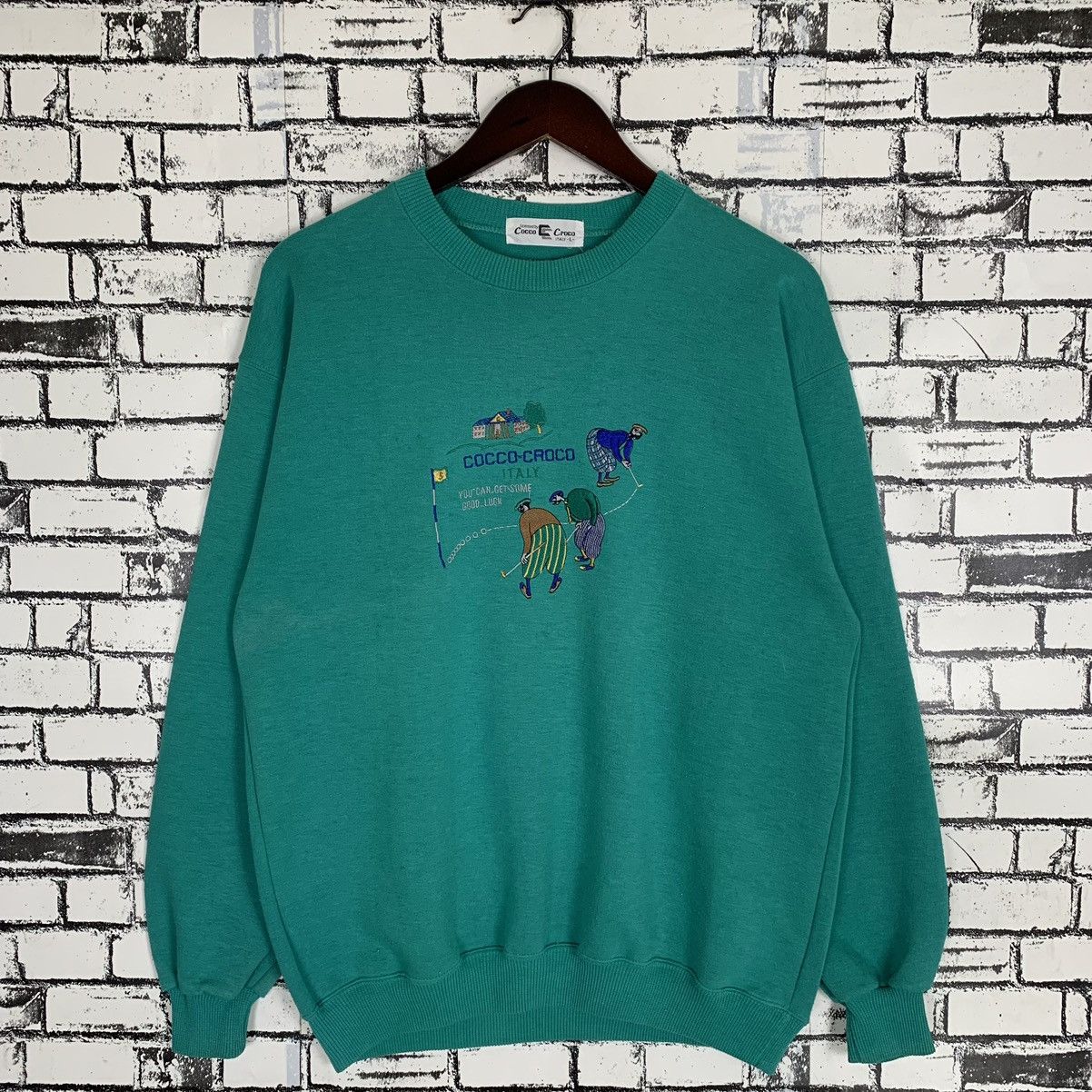 Vintage 90s Cocco Croco Designer Embroidered Sweatshirt - 1