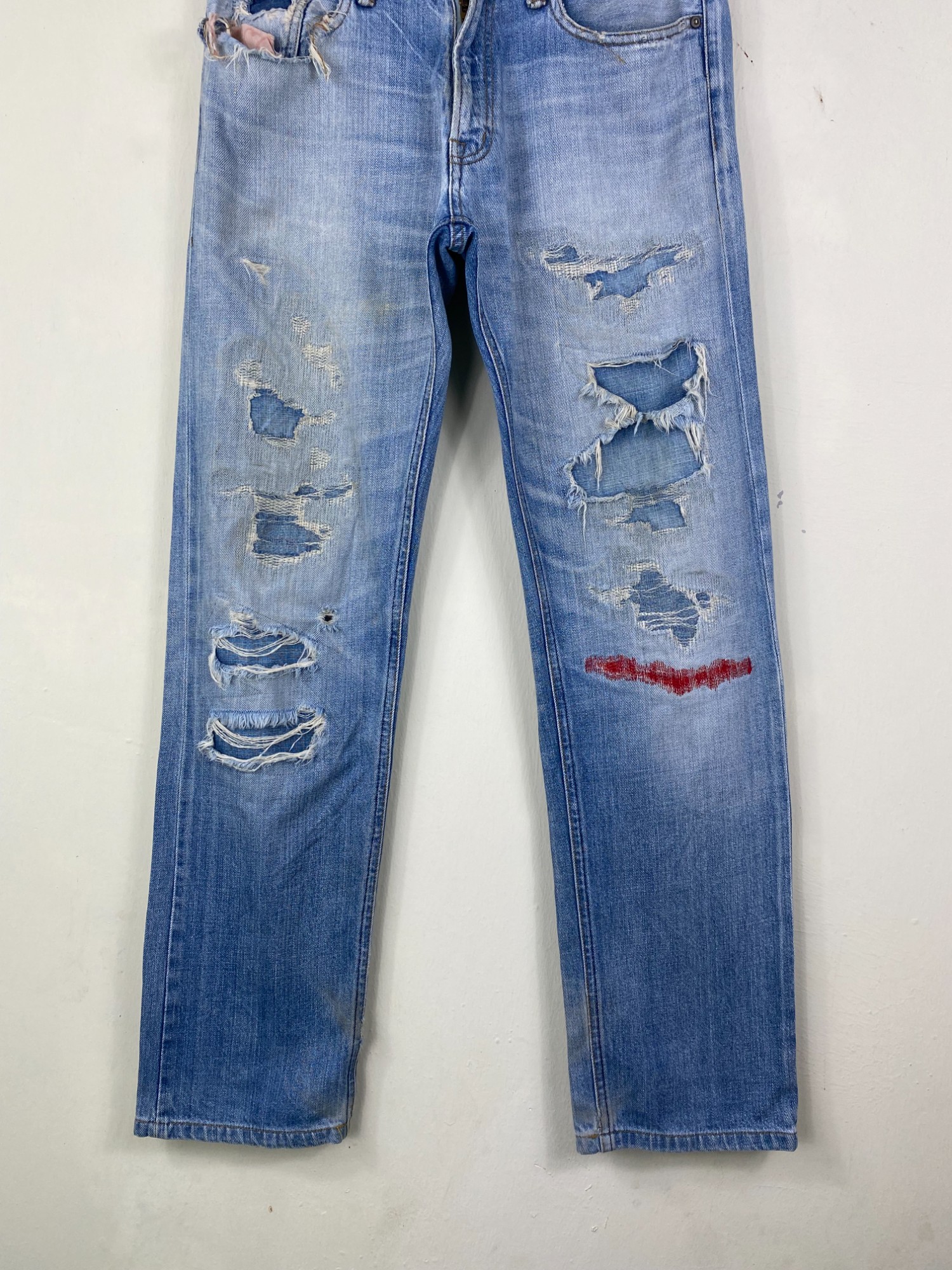 Insane crazy perfect distressed jean made from japan semantic denim  trashed made in japan straight  - 2