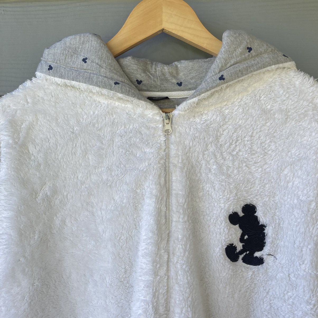 Vintage Mickey Mouse White Full Zip Fleece - 4