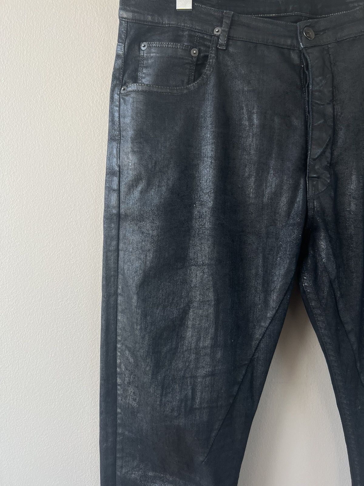 Black Waxed Torrence Cut Jeans - 5