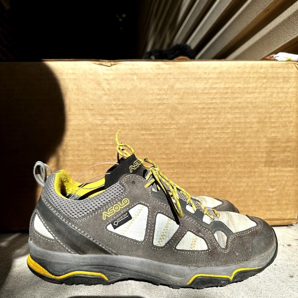 Asolo Gore-Tex GTX Megaton GV Waterproof Leather Hiking Shoes Gray Yellow 8 - 3