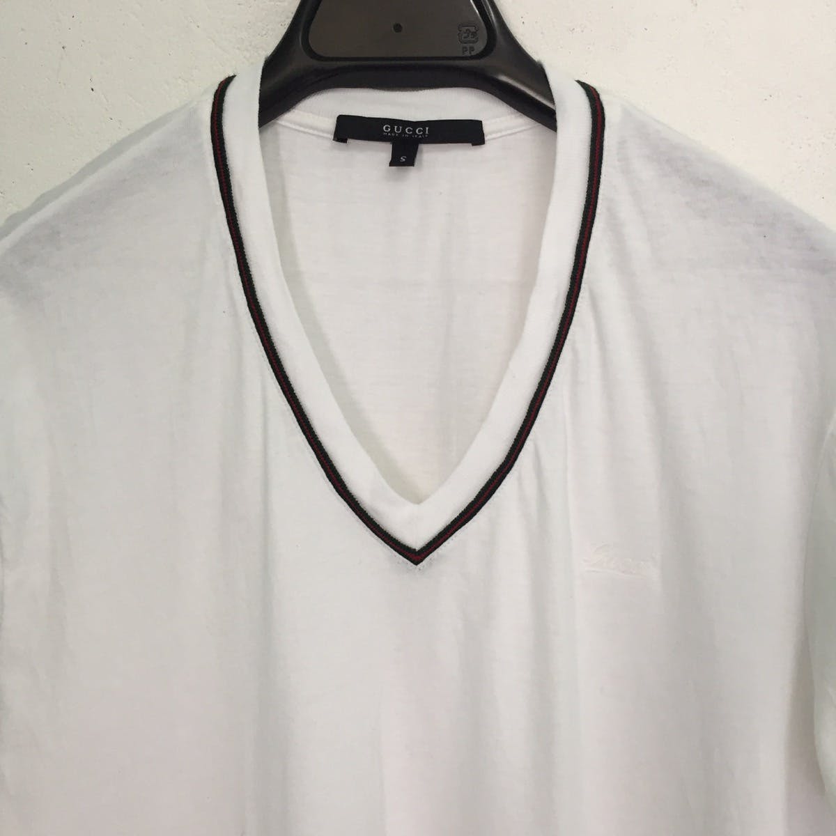 Gucci White Tee V Neck MADE IN ITALY - 2