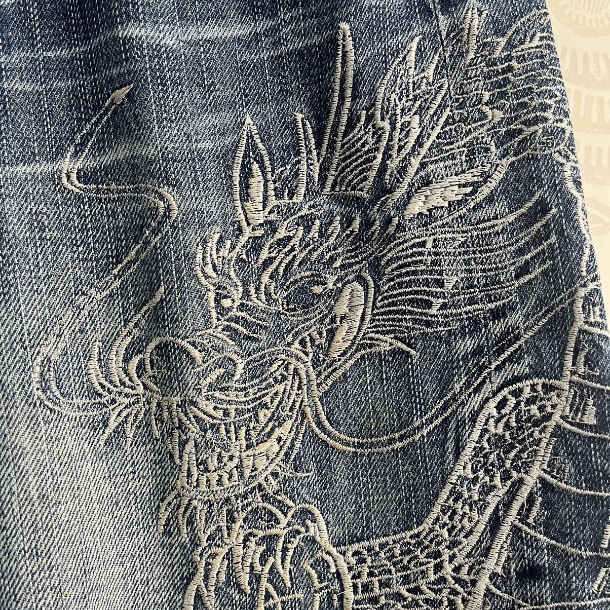 Mafia Karakuri BIG DRAGONFLY Embroidery Distressed Denim - 17