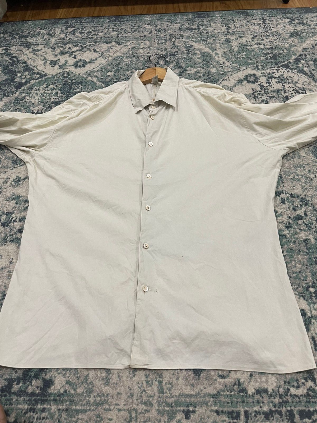 Early 2000s Miu Miu Elastane Khaki Button Up Shirt - 8