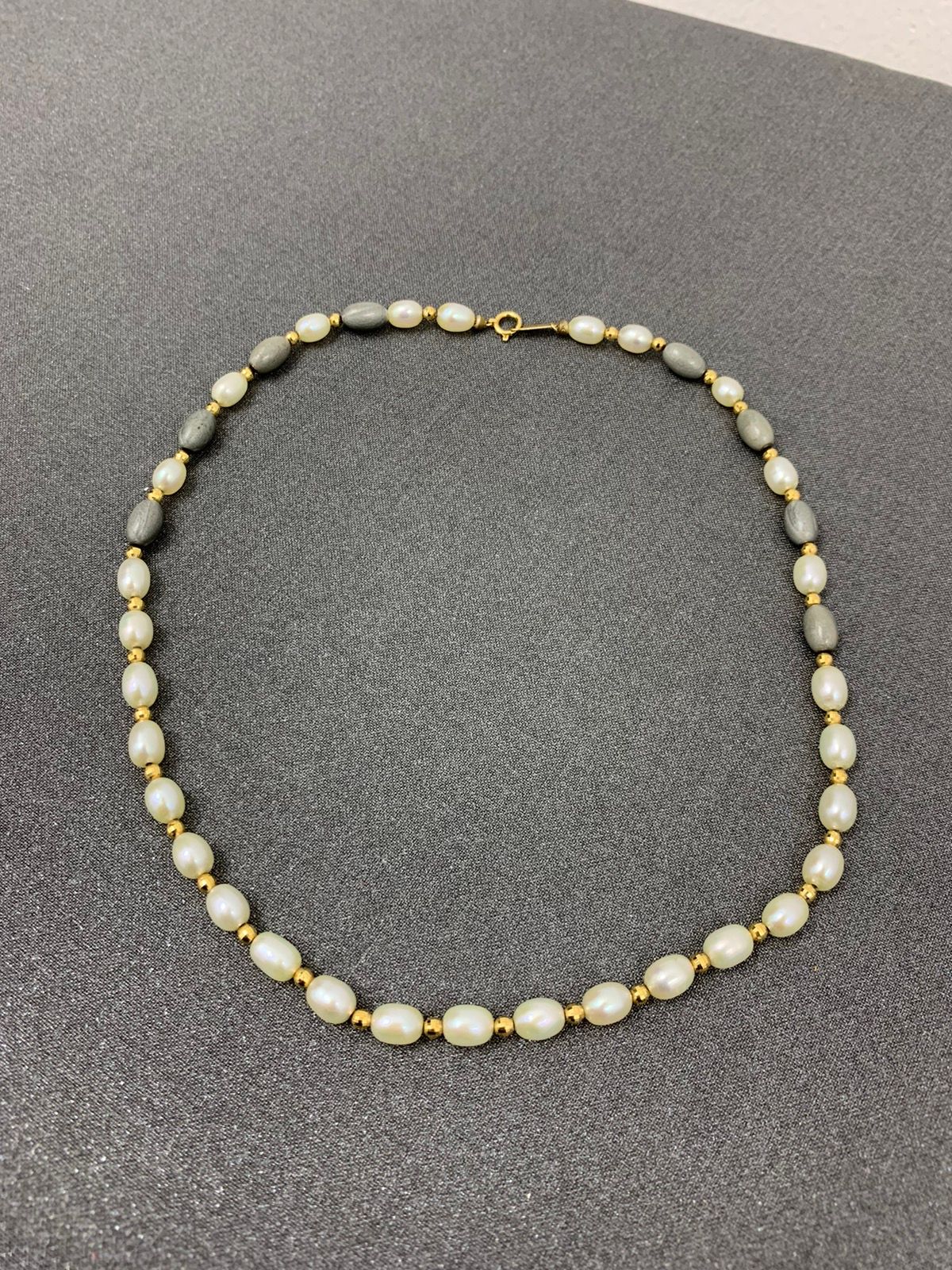 Vintage 18K Gold Natural Pearls Necklace - 2