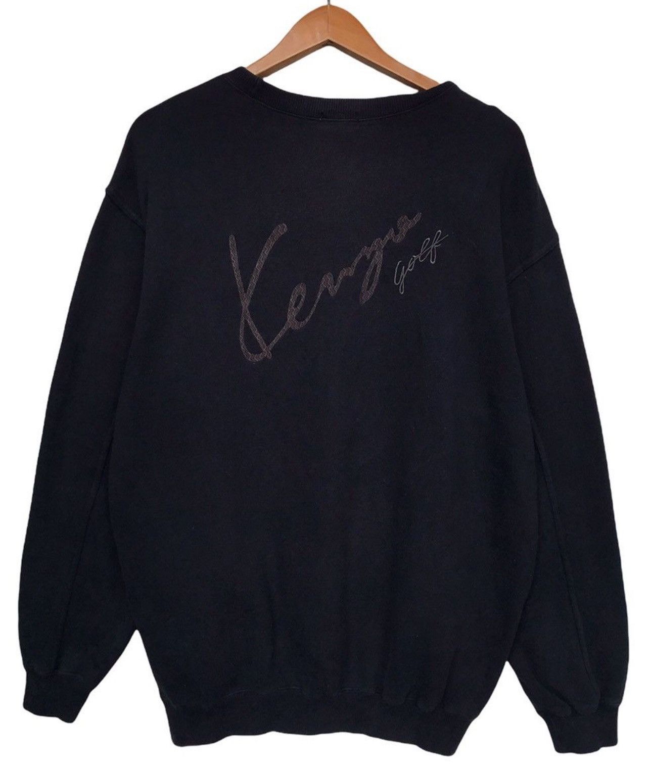 Vintage Kenzo Signature Logo Black Baggy Boxy Sweatshirt - 1