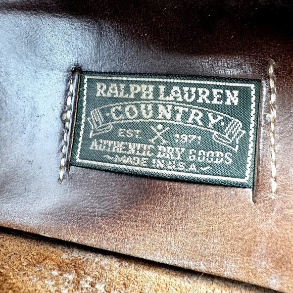 Vintage Ralph Lauren Country Buckle Loafers Slip On Round Toe Heel Suede Brown 9 - 6
