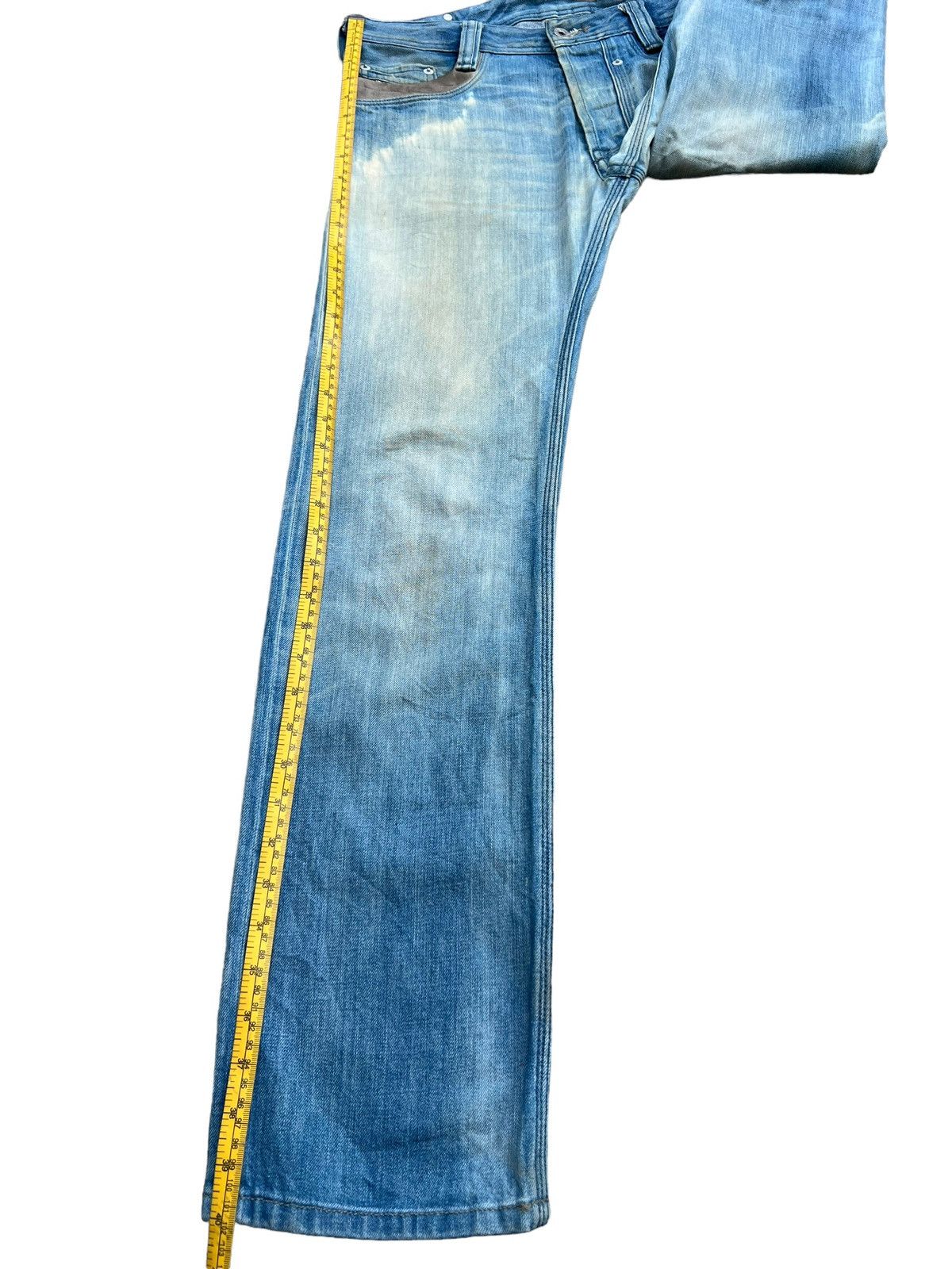 Vintage Diesel Leather Faded Distressed Denim Jeans 32x31 - 12