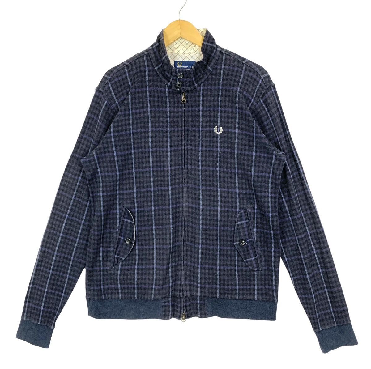 Vintage Fred Perry Japan Plaid Zipper Light Jacket - 1