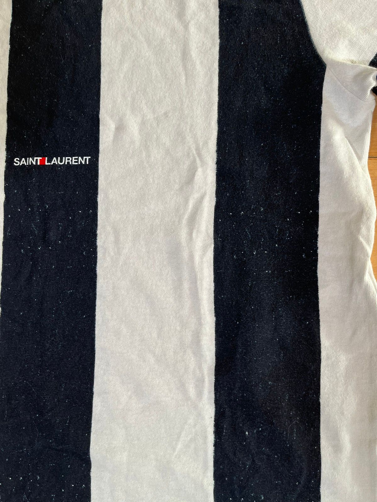 NWT - Saint Laurent Rive Gauche Logo Striped T-shirt - 4