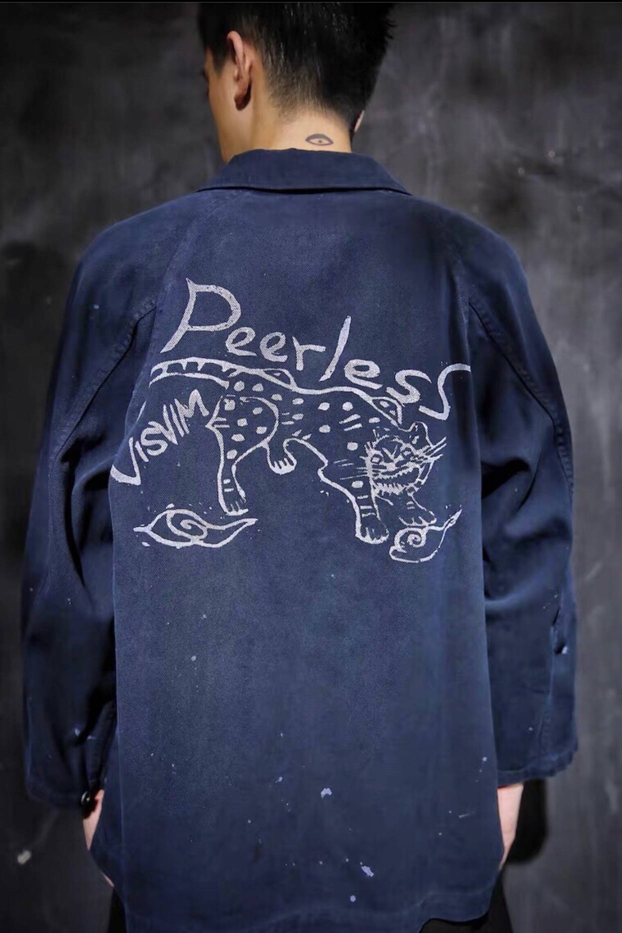 VISVIM POTOMAC hand-painted tiger splash ink wash jacket