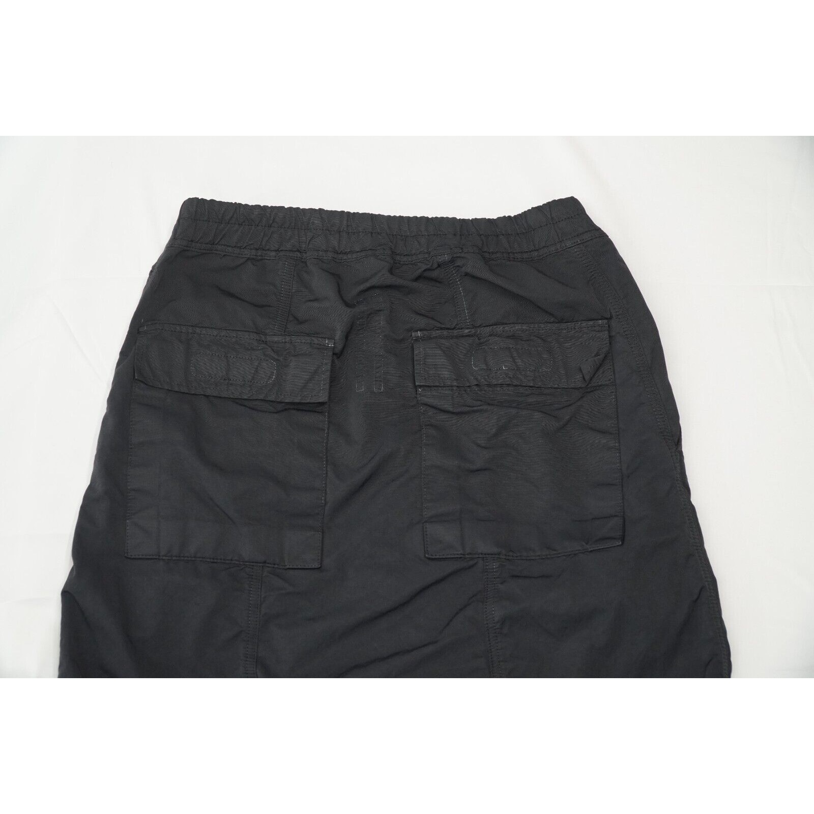 Black Lounge Pants Elastic Drawstring Drop Crotch Large - 7