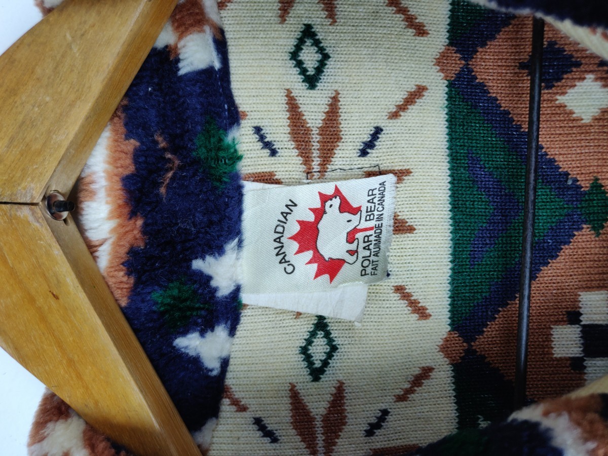 Canadian Sweater - Final Drop! Vintage Canadian Polar Bear Fleece Jacket - 8