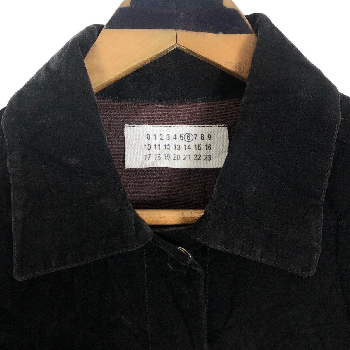 Maison Margiela MM6 Artisanal Black Painted Velvet Jacket - 9