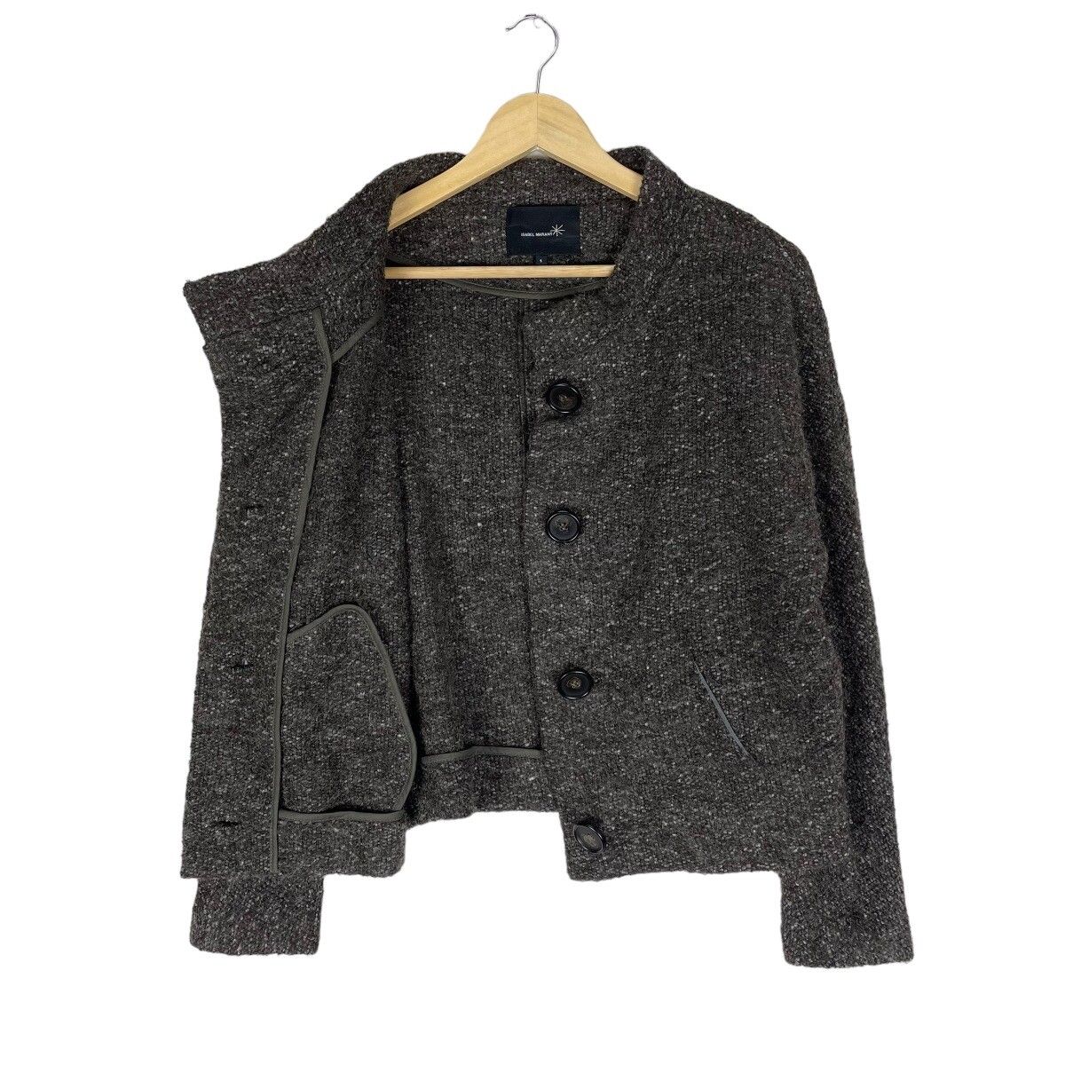 🌟ISABEL MARANT MOHAIR CROPPED BUTTON JACKET - 8