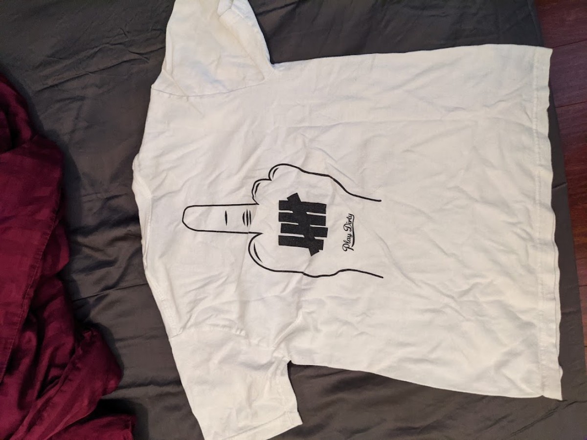 Undefeated - White Middle Finger Shirt - Size S - 2