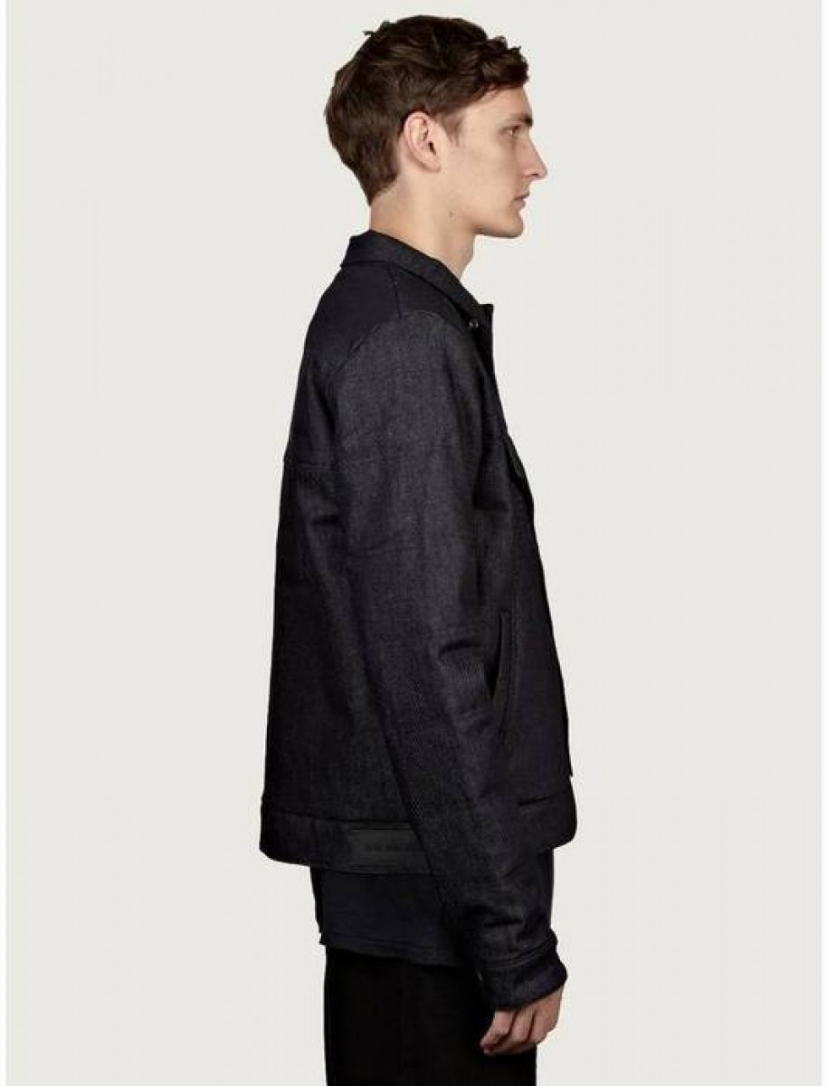 RARE 775$ Dark Blue Padded Raw Denim Jacket - 3