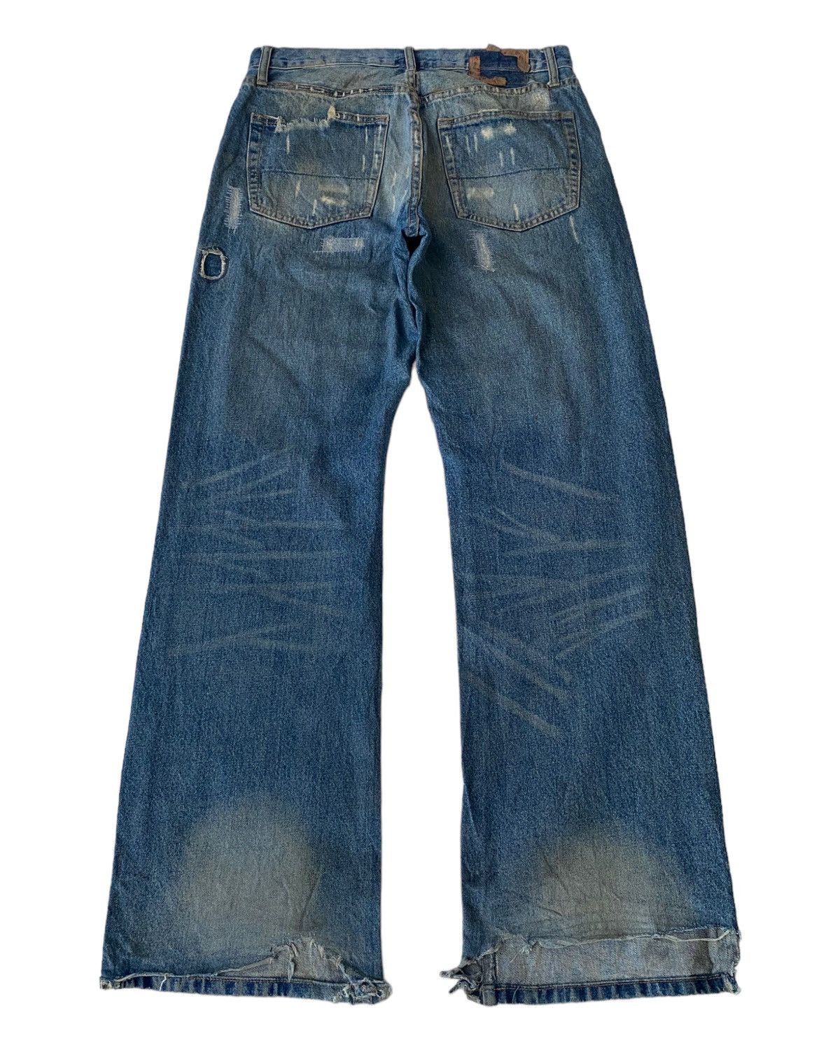 🔥FLARE JEANS RUSTY BAGGY ABERCROMBIE & FITCH DISTRESS DENIM - 9