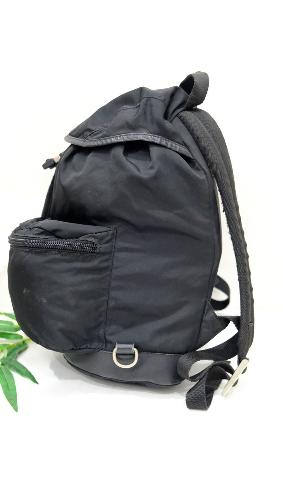 Authentic prada backpack Black Nylon Double pocket - 3