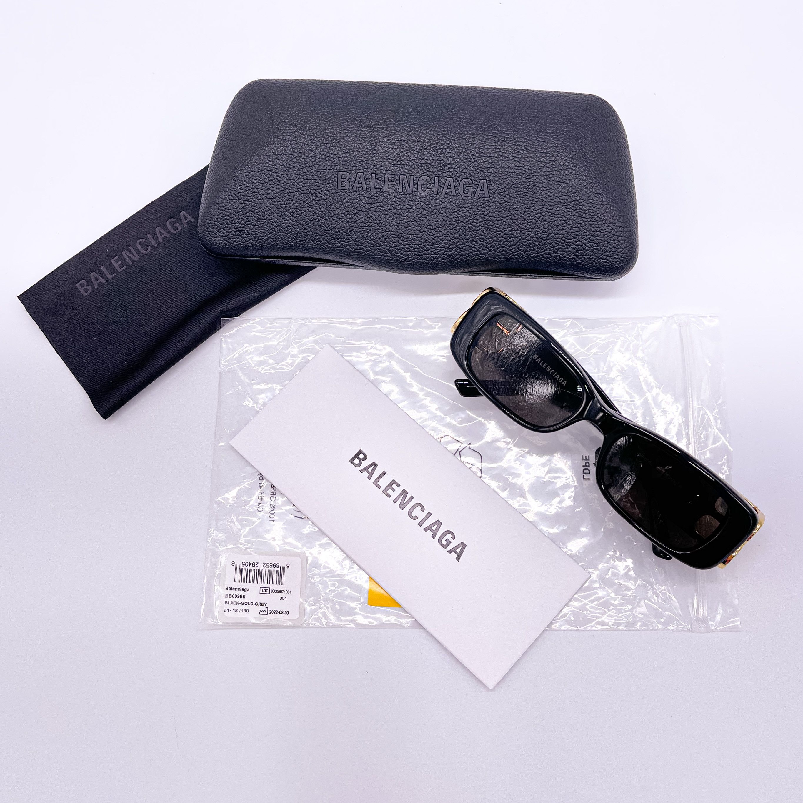 NEW BALENCIAGA BB0096S 001 BLACK UNISEX SUNGLASSES - 9