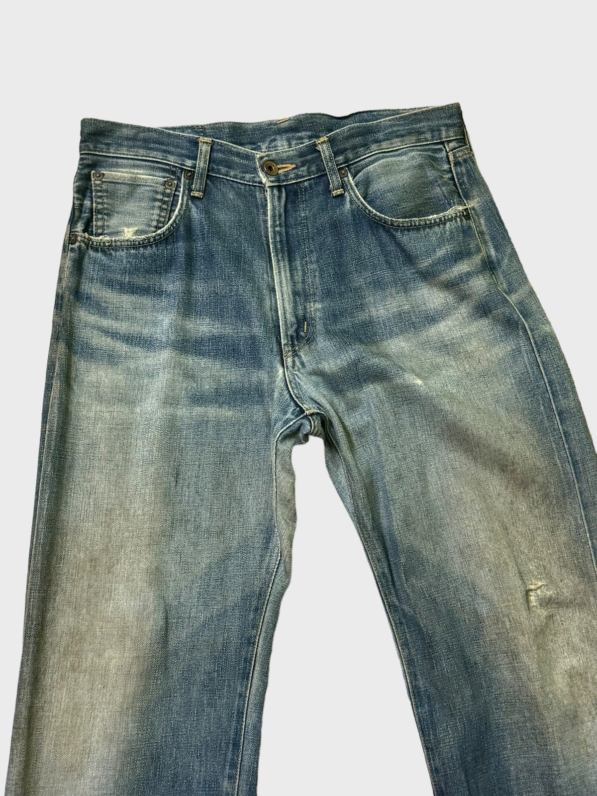 Vintage Edwin 505 Mud Wash Distressed Selvedge Jeans - 4