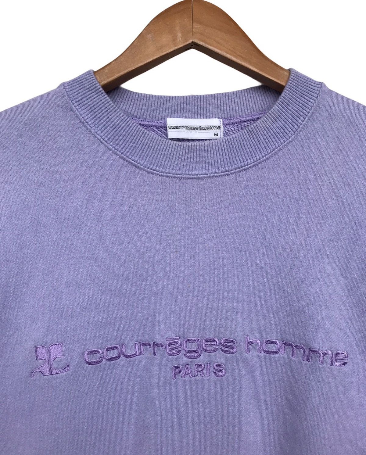 Japanese Brand - Courreages Spellout Embroidered Lilac Sweatshirt - 2
