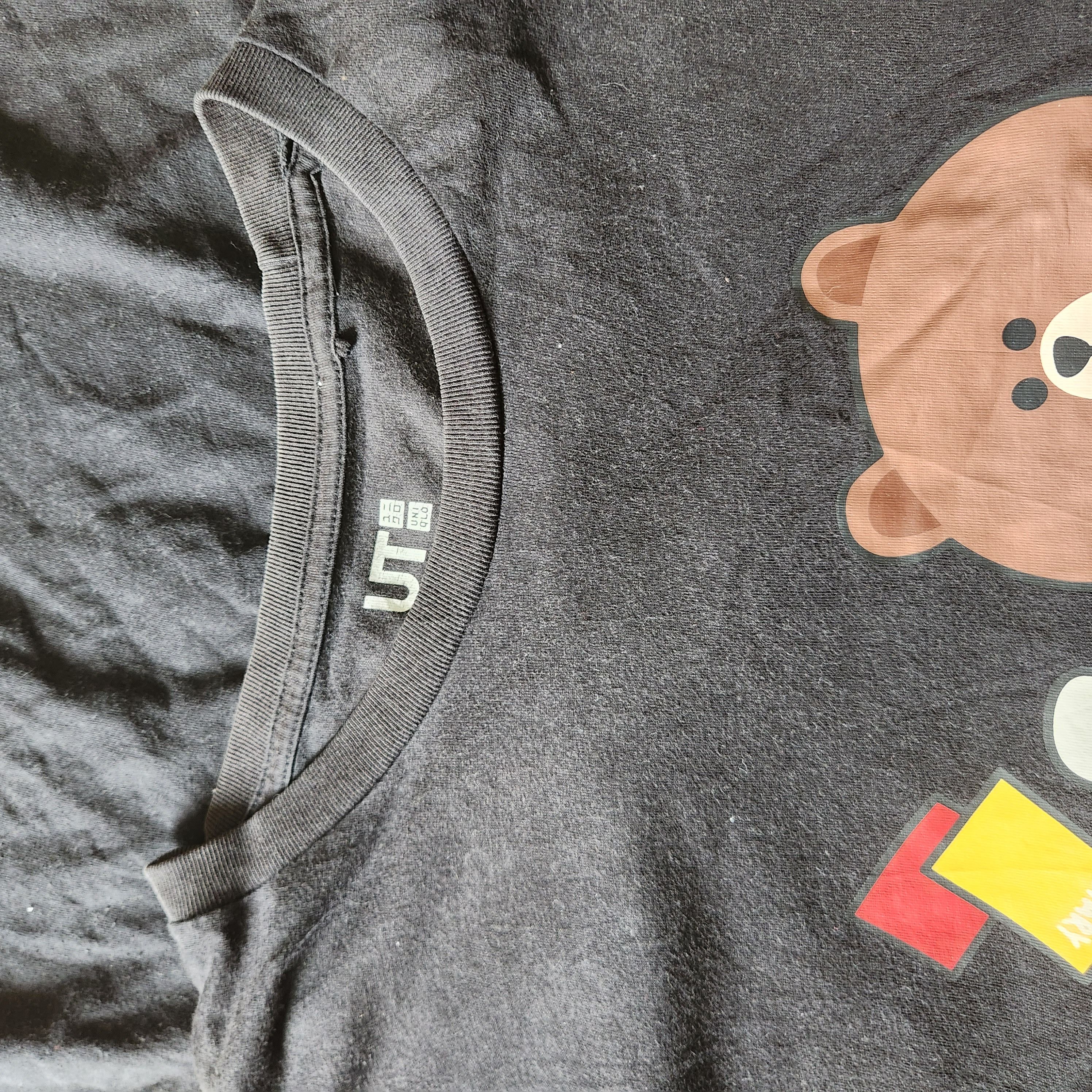 Uniqlo X Line Friends Mascots Black Tees - 6