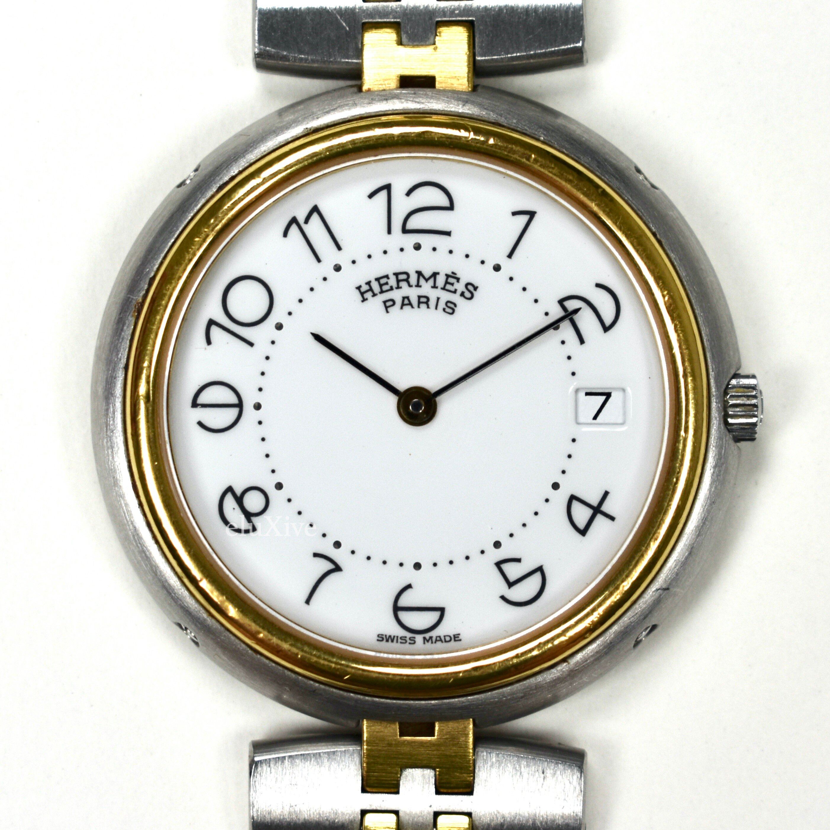 Hermes Gold/Steel White Dial Profile Watch 33mm - 8