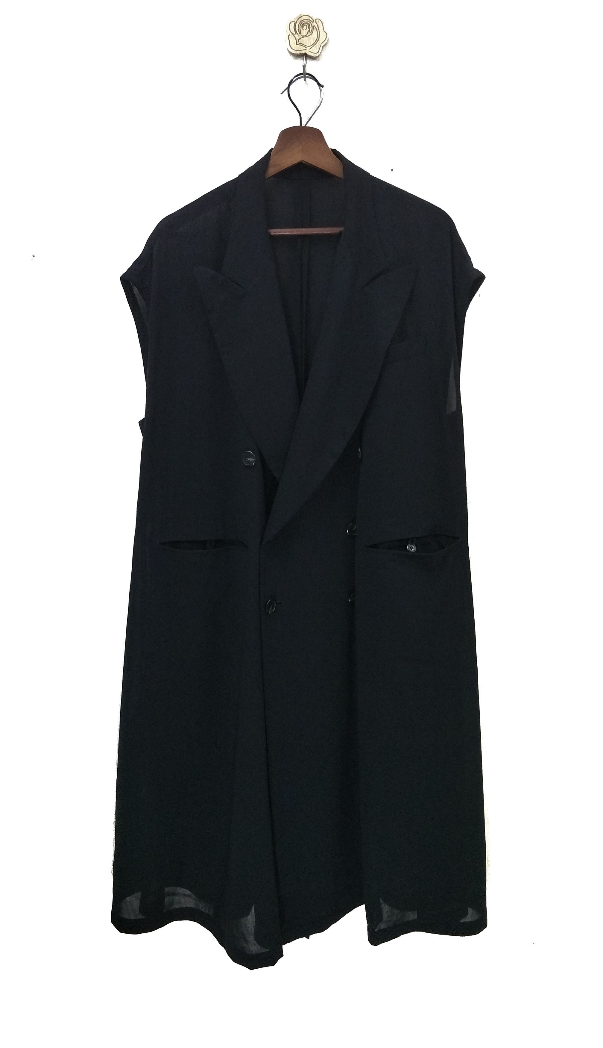 Masterclass Oversized Sleeveless Longcoat Black AvantGarde - 1