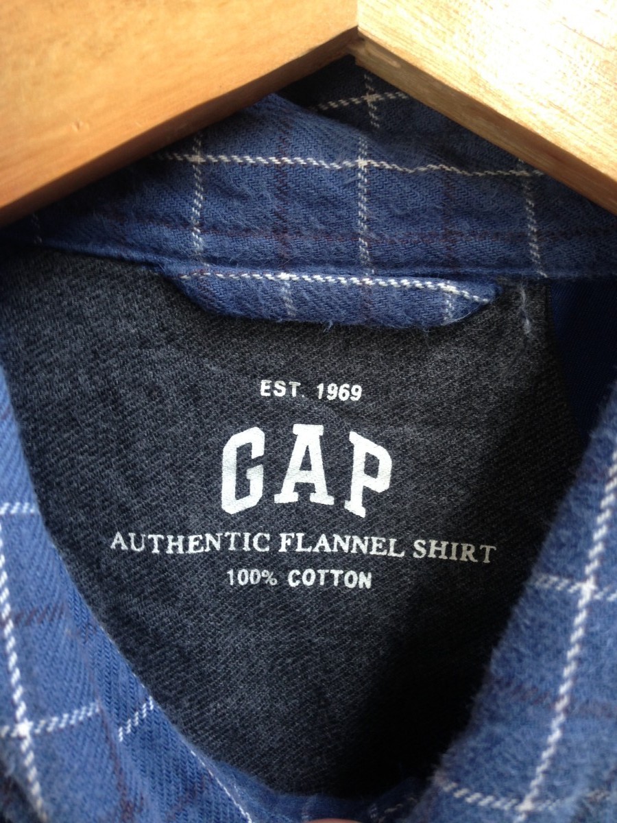 Flannel - Blue Long Sleeves Pocket Shirt Size Large - 7
