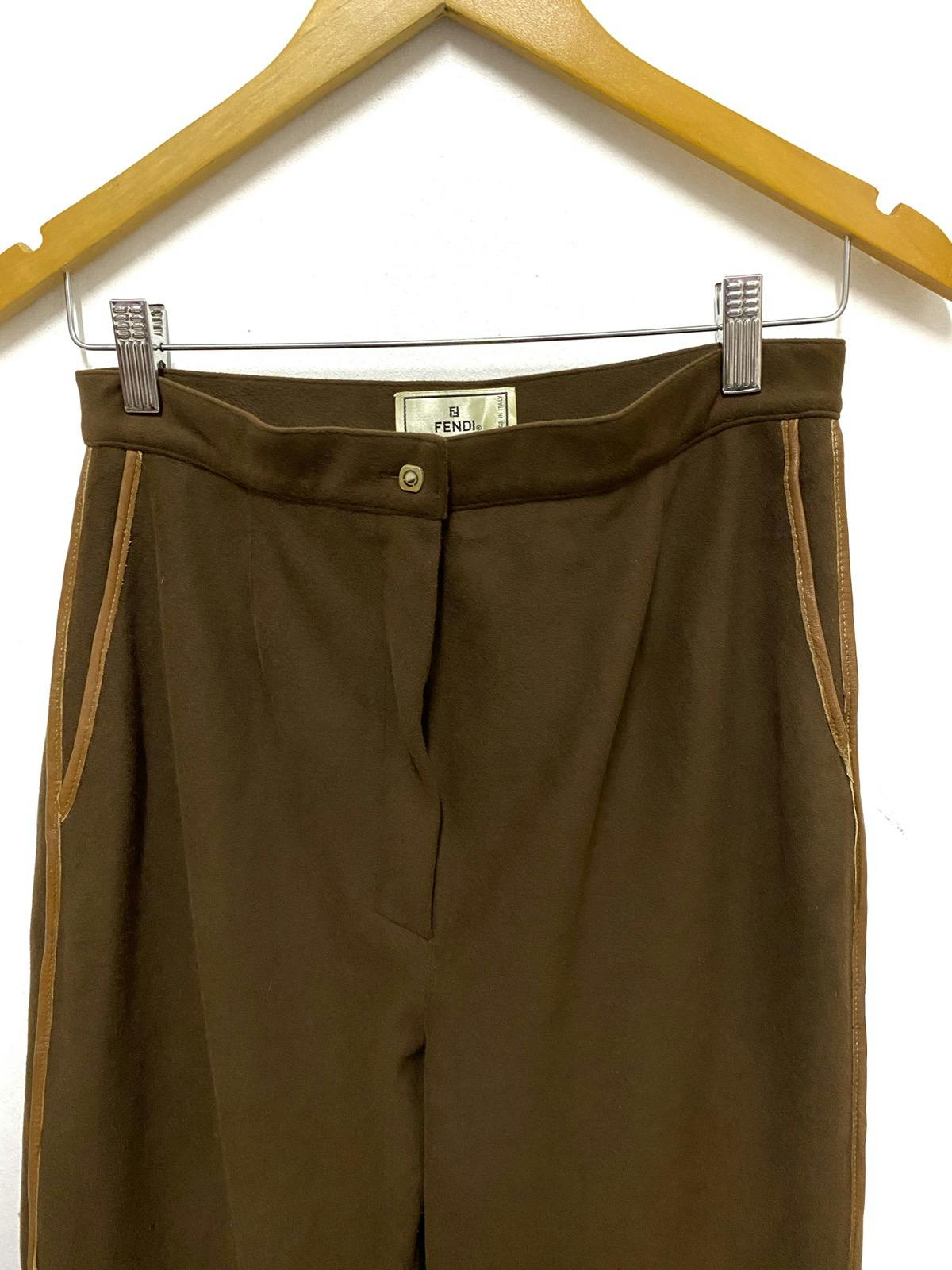 Vintage FENDI Nylon Spandex Leather Lining Casual Pants - 2
