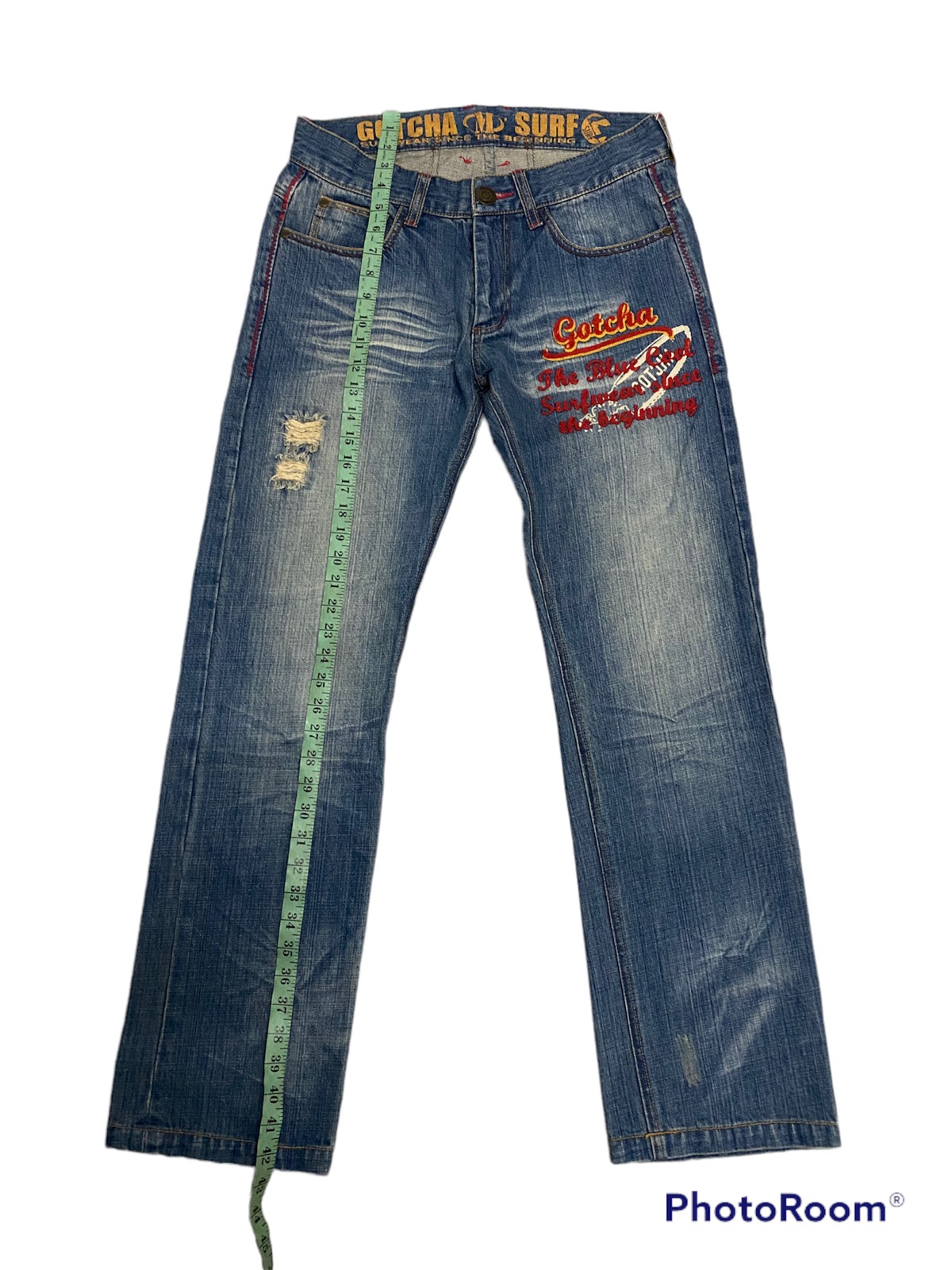 Other Designers Vintage - Vintage Gotcha Biglogo Distress Denim