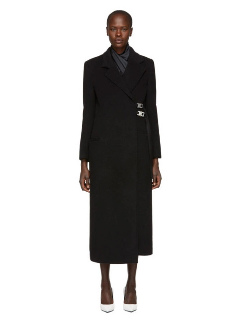 Black Wool Statesman Coat - 1