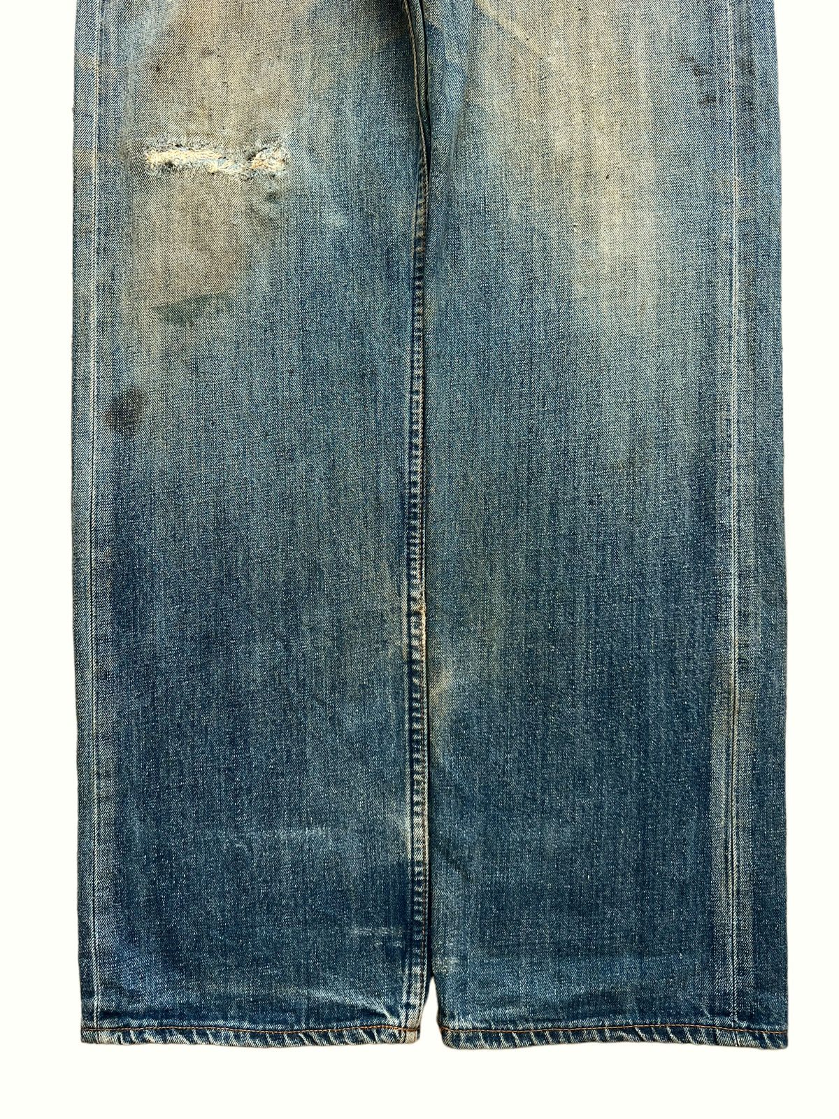 Vintage 90s Levis Distressed Mudwash Patch Denim Jeans 30x35 - 4