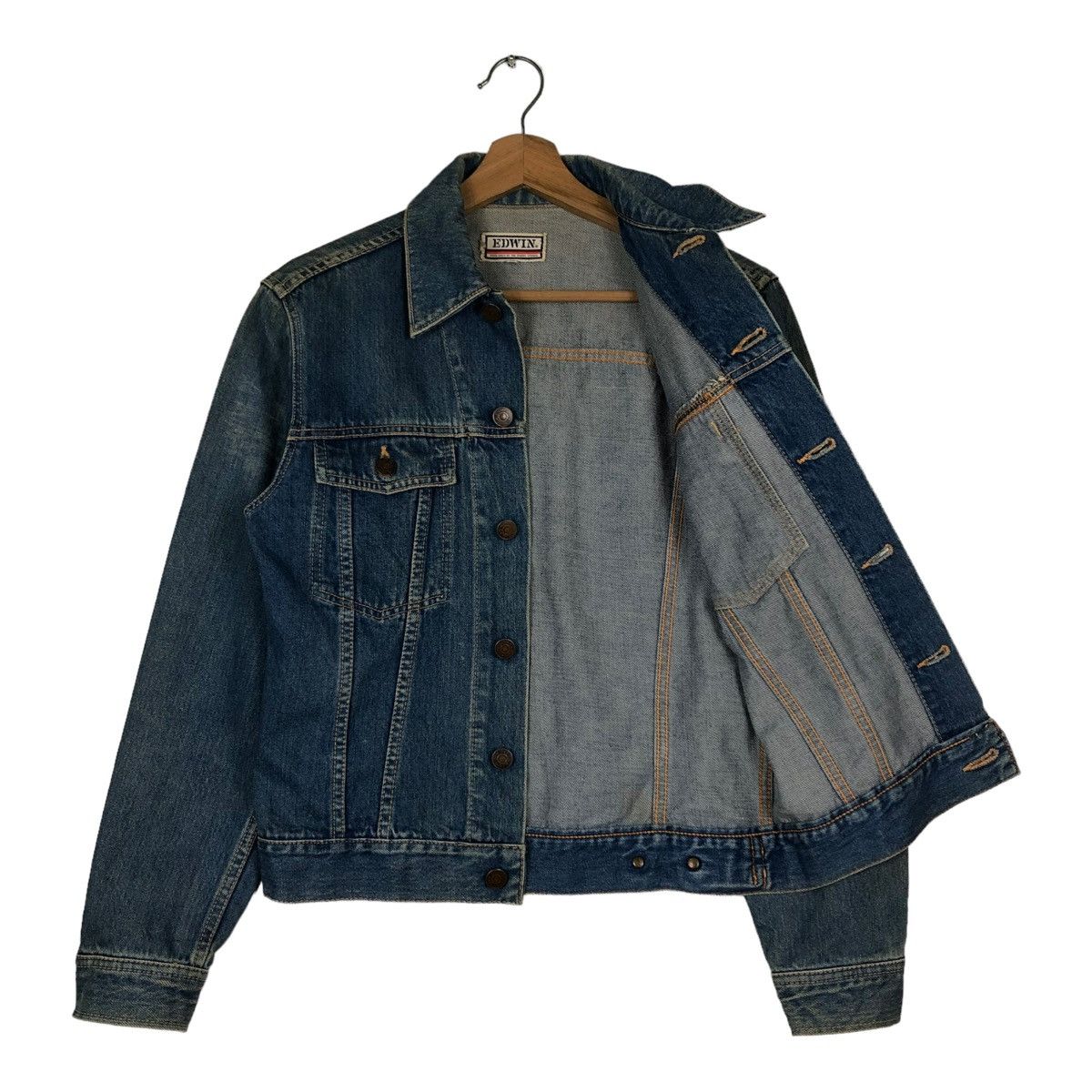 🔥VINTAGE CROPPED DENIM TRUCKER JACKET EDWI - 11