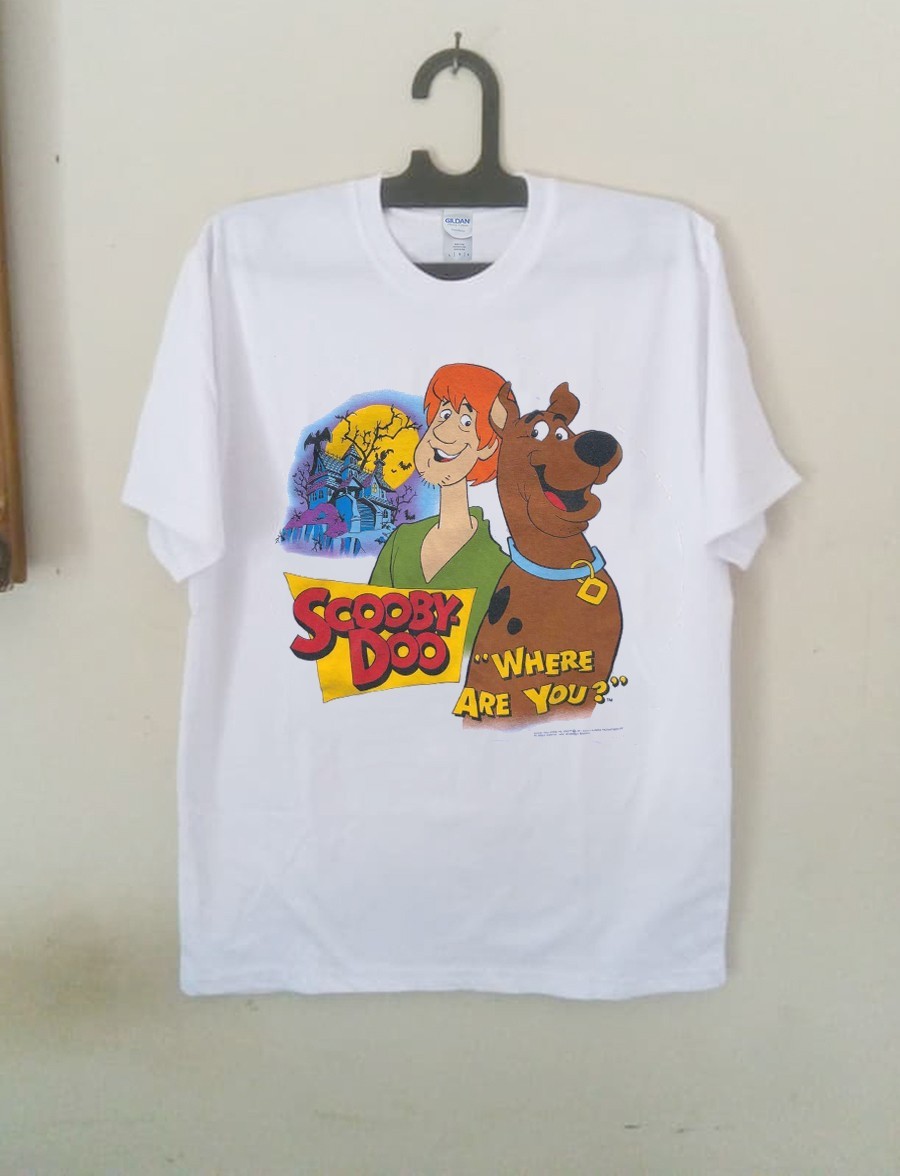 Rare - 90s White Stanley Desantis 1994 Scooby Doo SINGLE STITCH T Shirt L - 1