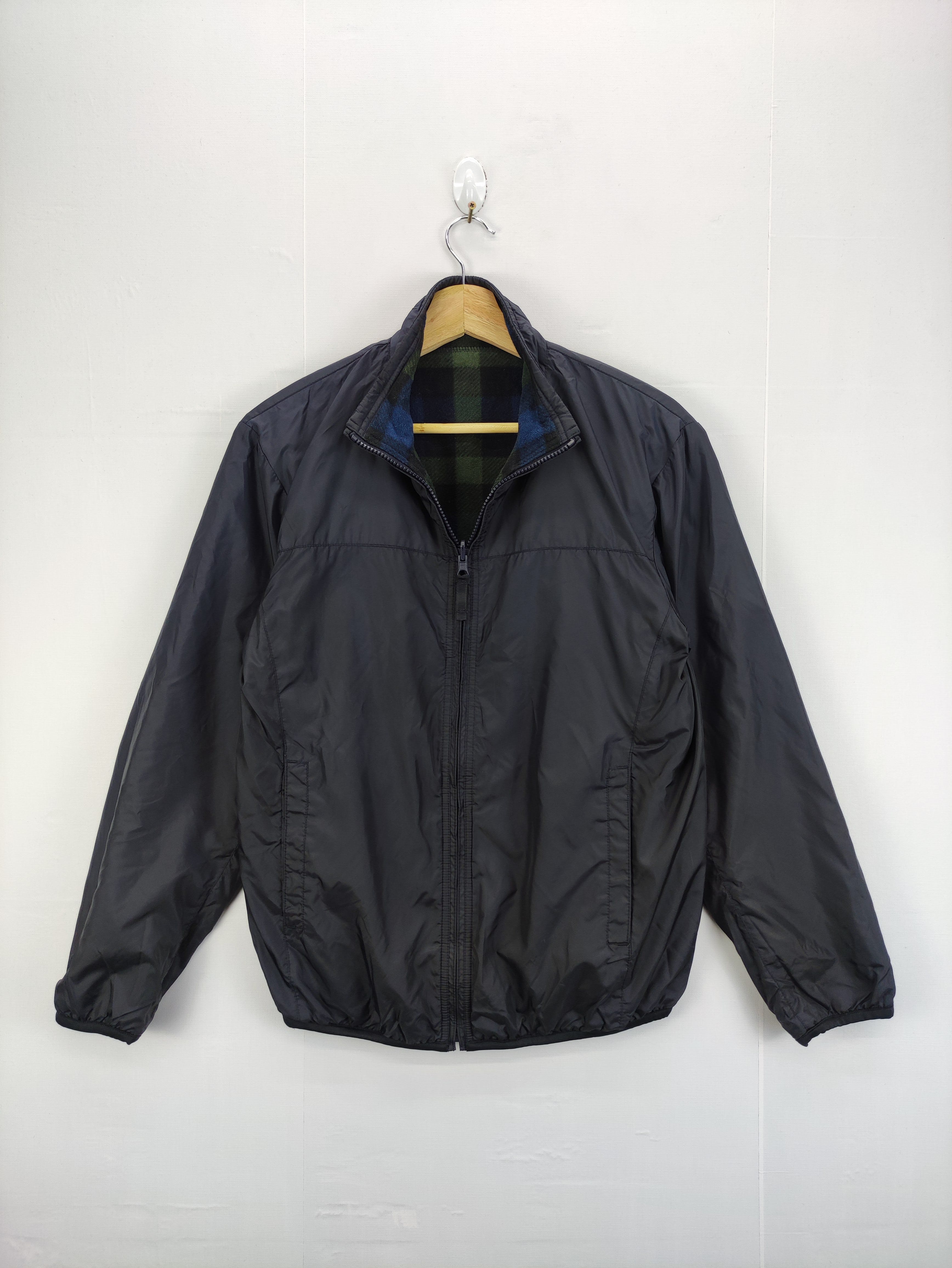 Vintage Uniqlo Jacket Fleece Reversible Zipper Checkered - 6
