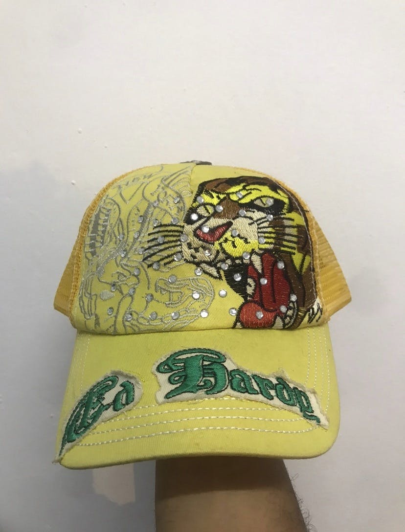 Vintage - Rare VTG Ed Hardy X C.A Tiger Swarovski Hat - 1