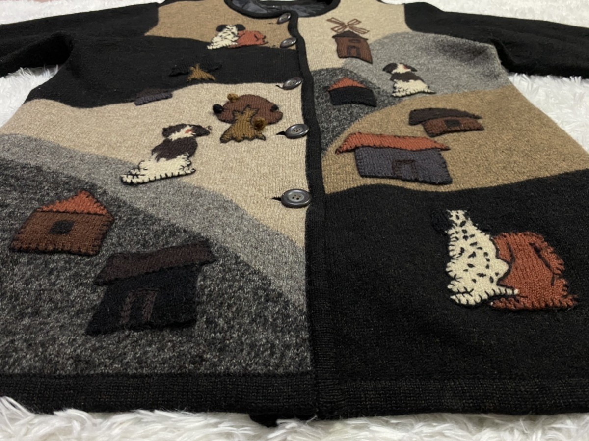 Cardigan - [SUI] Logo Patchwork Wool Cardigan Button Up Sweater - 5