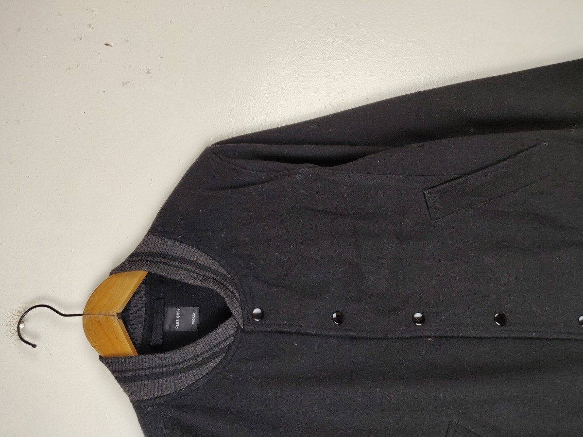 Japanese Brand - Plus One Japan Olain Bomber Varsity Jacket Streetwear - 5